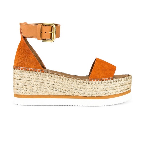 See by Chloe Glyn Flatform Sandal size 40 in Copper